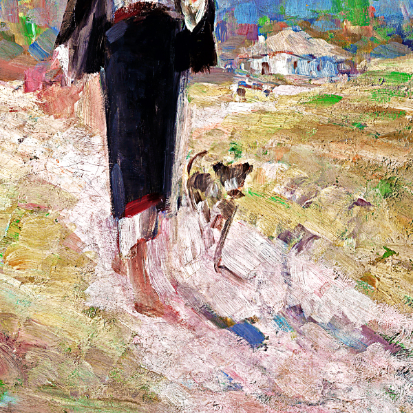 農民の女性と犬 A3 ルーマニア_画像5