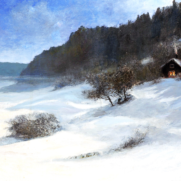 冬の風景画 A4 スウェーデン