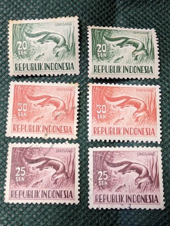 ■同梱可　カワウソ　消印有りと無し　海外古い生物切手　動物切手　６枚　　_画像1