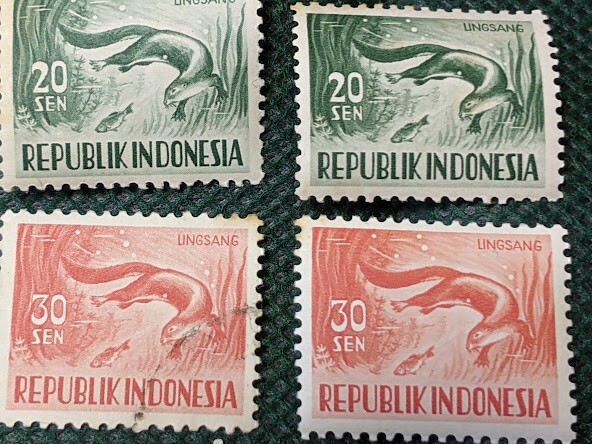 ■同梱可　カワウソ　消印有りと無し　海外古い生物切手　動物切手　６枚　　_画像3