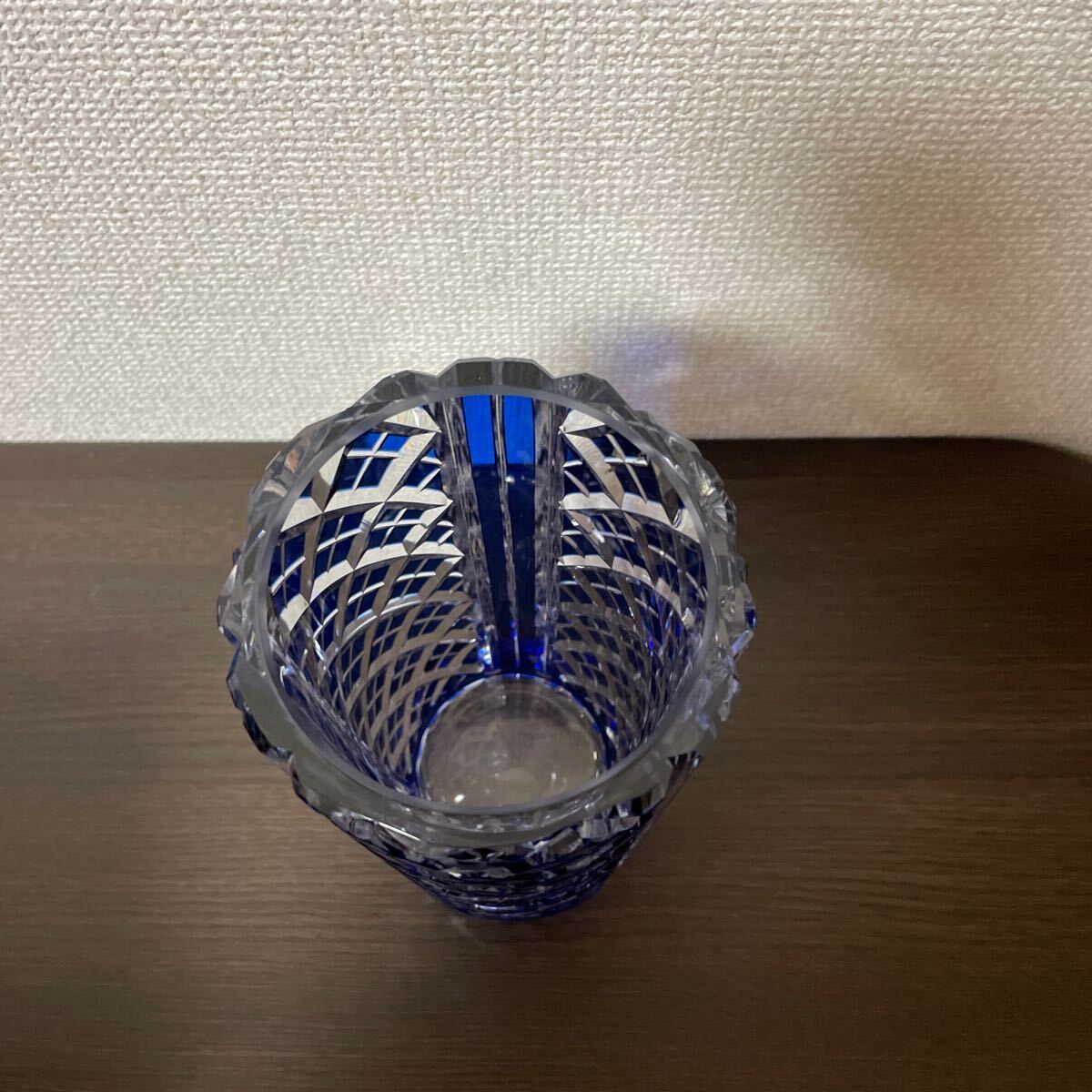江戸切子 花瓶 各務クリスタル 未使用の画像2