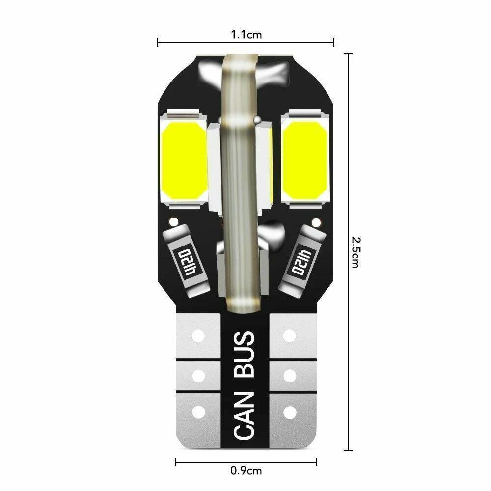 CANBUS対応 T10 T16 LEDバルブ 100個セット 8SMD 6000K ホワイト 高輝度 車検対応_画像3