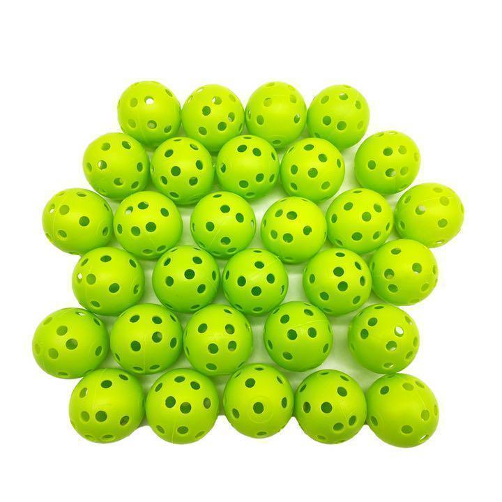 野球 穴あきボール 練習用 緑 30個セット バッティング練習 練習ボールの画像1