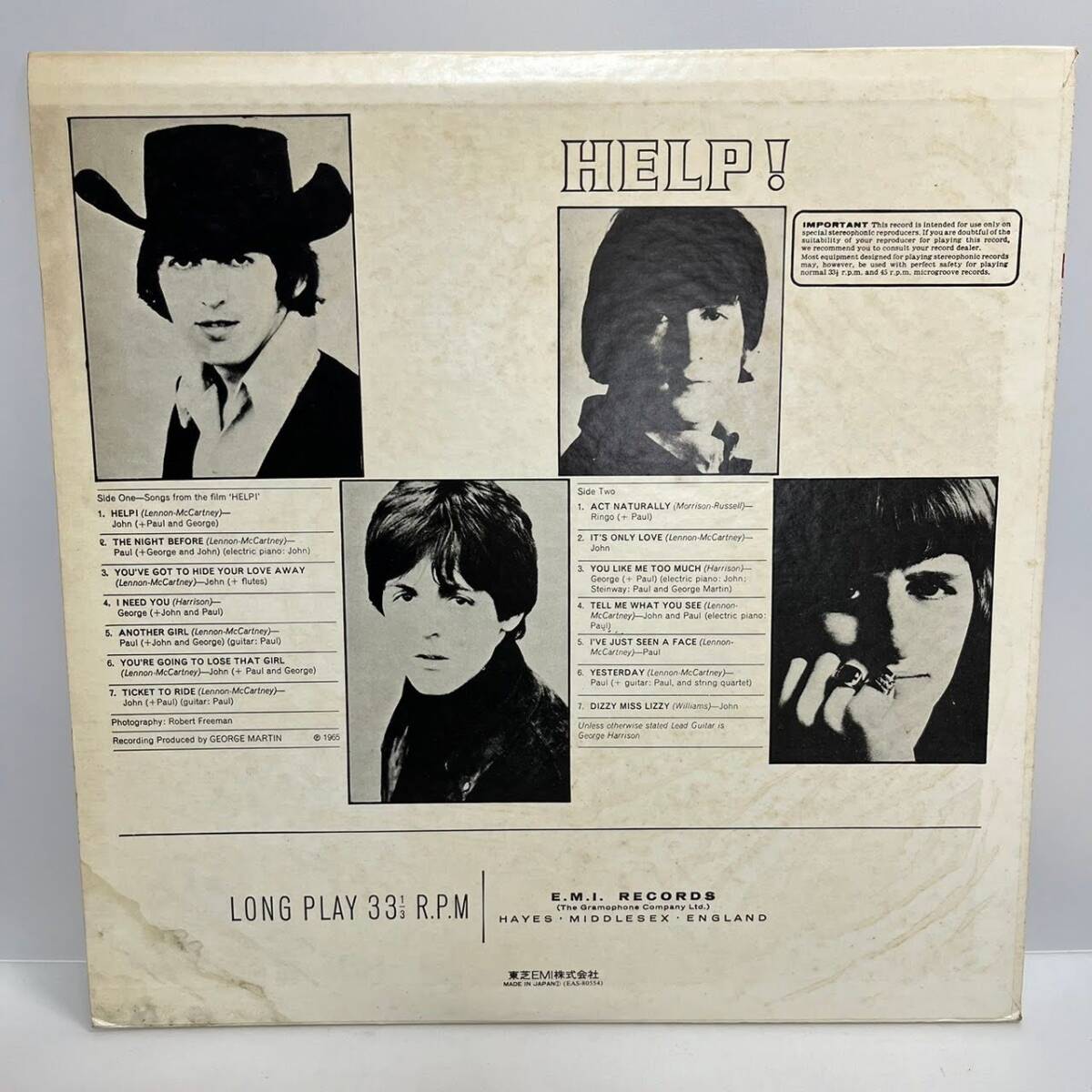 【LP】レコード 再生未確認 The Beatles / Help! EAS-80554 ※まとめ買い大歓迎!同梱可能です_画像2