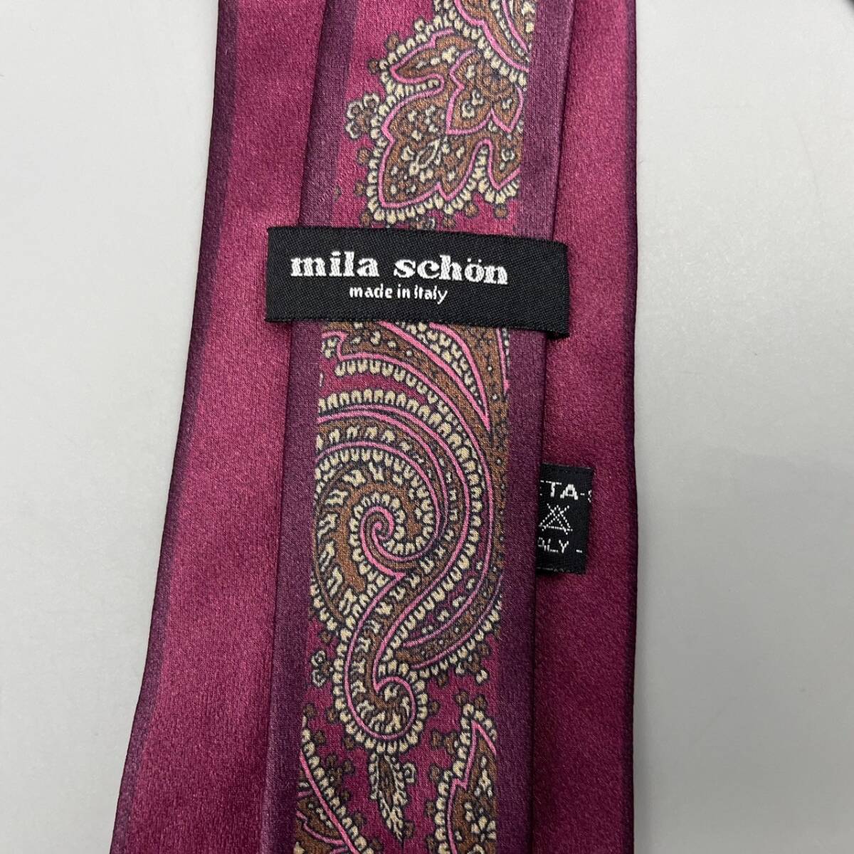 mila schon ミラ・ショーン ネクタイ シルク100％ 絹 イタリア製 シルクネクタイ メンズ 管:051212-PS_画像4