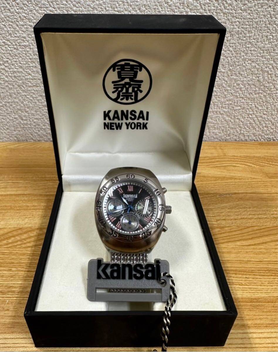 新品 未使用 KANSAI NEW YORK カンサイ ニューヨーク 山本寛斎 KH0669 腕時計 クロノグラフ 箱付きの画像1