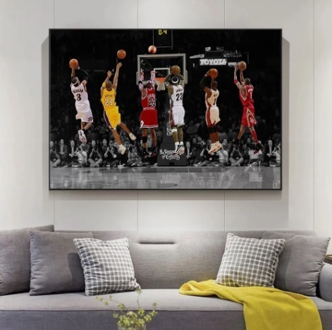  Michael Jordan a Len Aiba -sonko Be Brian to size 50cm×70cm NBA basketball canvas ground interior power limited amount 