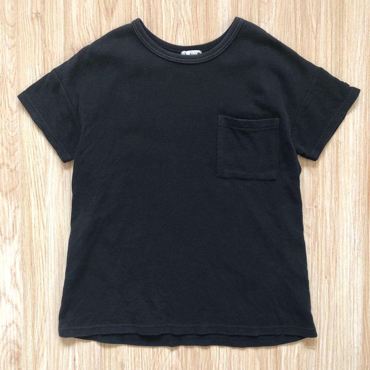 BRANSHES branshes ブランシェス キッズ 男の子 トップス ワッフル Tシャツ 半袖 ブラック 黒 150cm