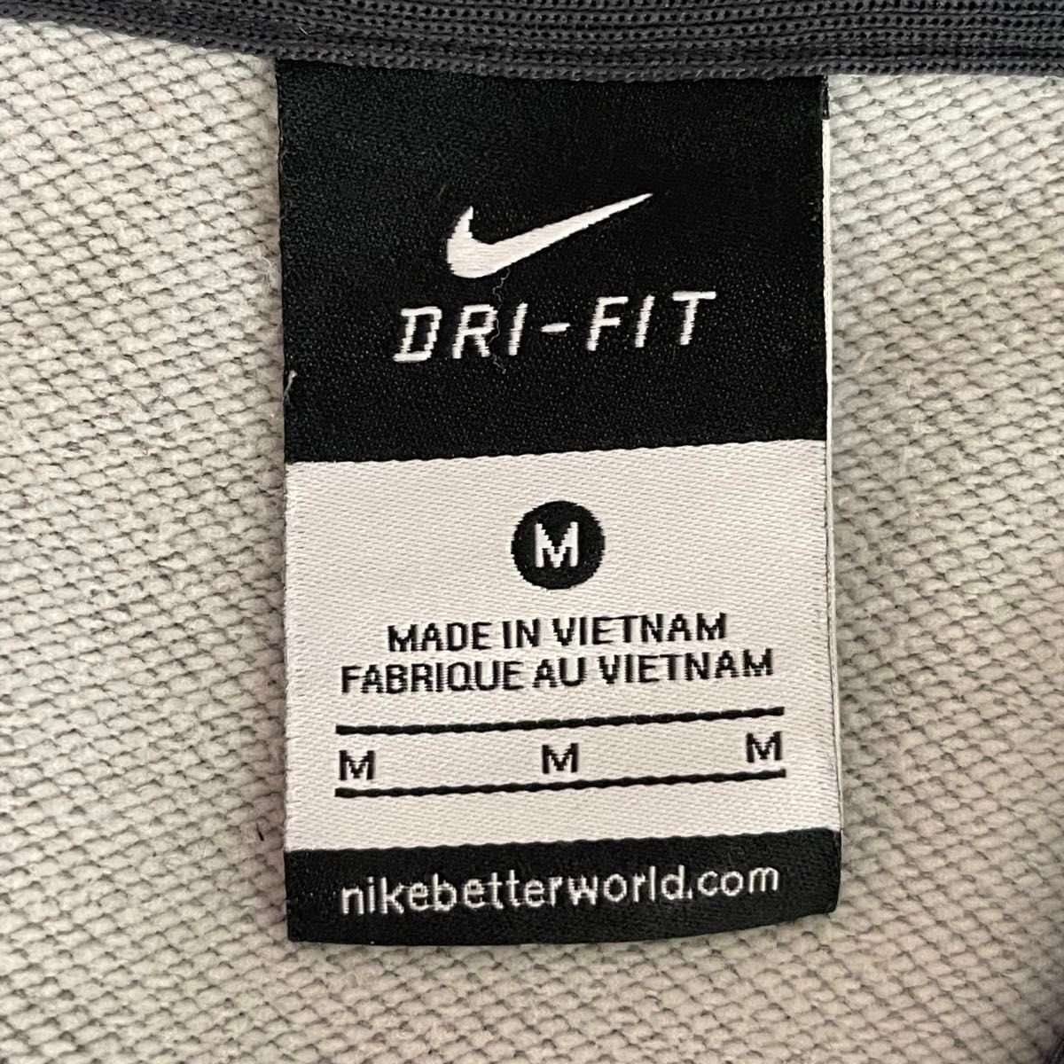 ナイキ　ドライフィット　パーカー　レディース　日焼け予防袖　Mサイズ　スポーツ NIKE グレー スウェット ジップパーカー