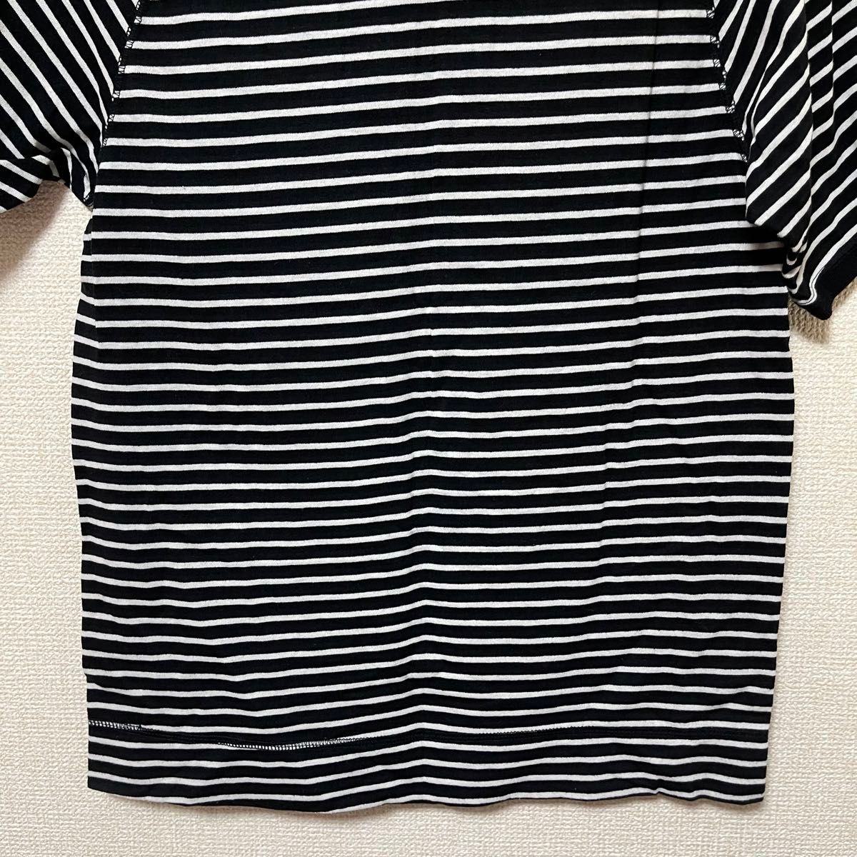 グッドオン　シンプルボーダーカットソー　日本製　半袖　ブラック×ホワイト TEE 半袖Tシャツ カットソー Tシャツ  黒 白