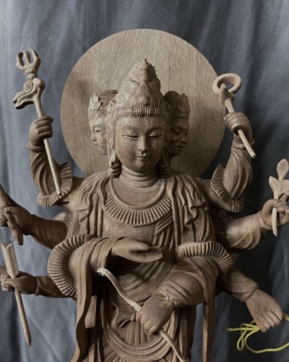  large 57cm Buddhism handicraft total . made . wave sculpture finest quality carving tree carving Buddhist image . profit main heaven . image 