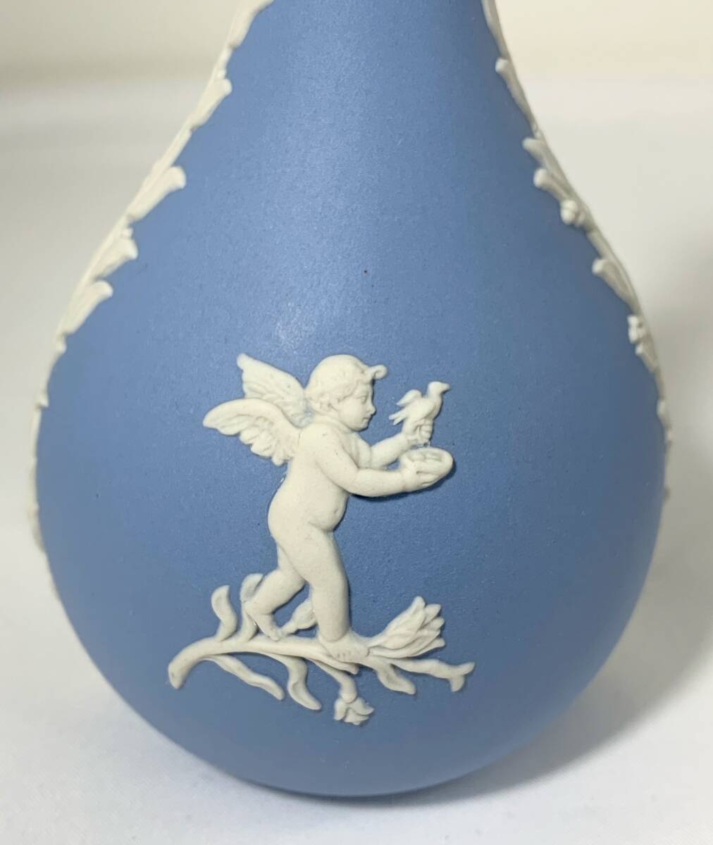 美品！Wedgwood ウェッジウッド ジャスパー 花瓶 一輪挿し ペールブルー 1点の画像4