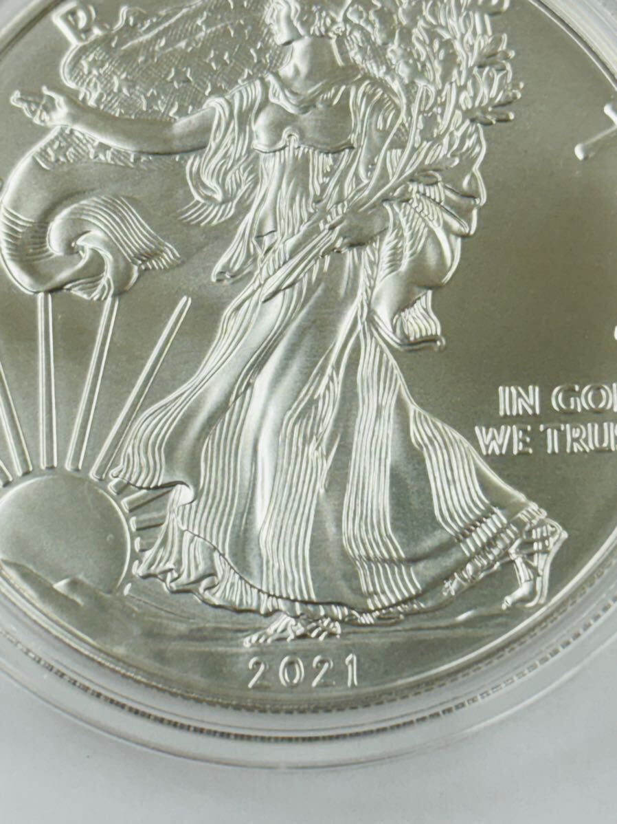 **E-46 2021 year American Eagle silver coin clear case attaching! silver 1 dollar walking Liberty 1 ounce 1oz silver coin **