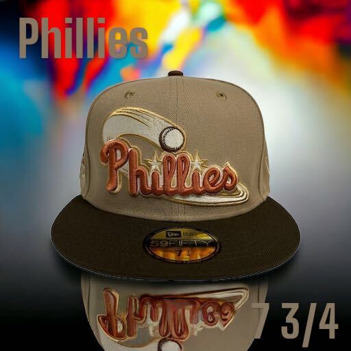 新品73/4 フィラデルフィア・フィリーズ　海外限定ニューエラキャップ　59FIFTY NEW ERA 帽子 日本未発売　ベースボールキャップ_画像1