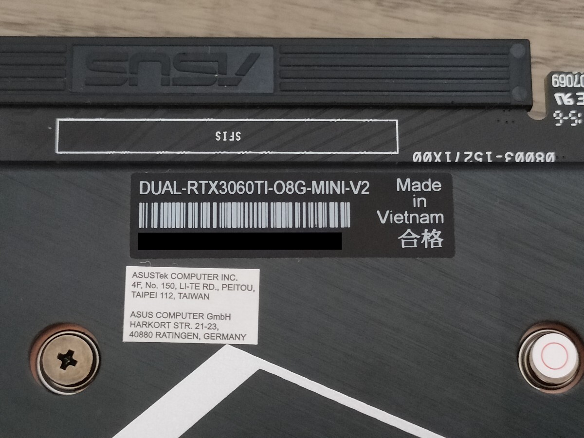 NVIDIA ASUS GeForce RTX3060Ti 8GB DUAL MINI OC V2 [ graphics board ]