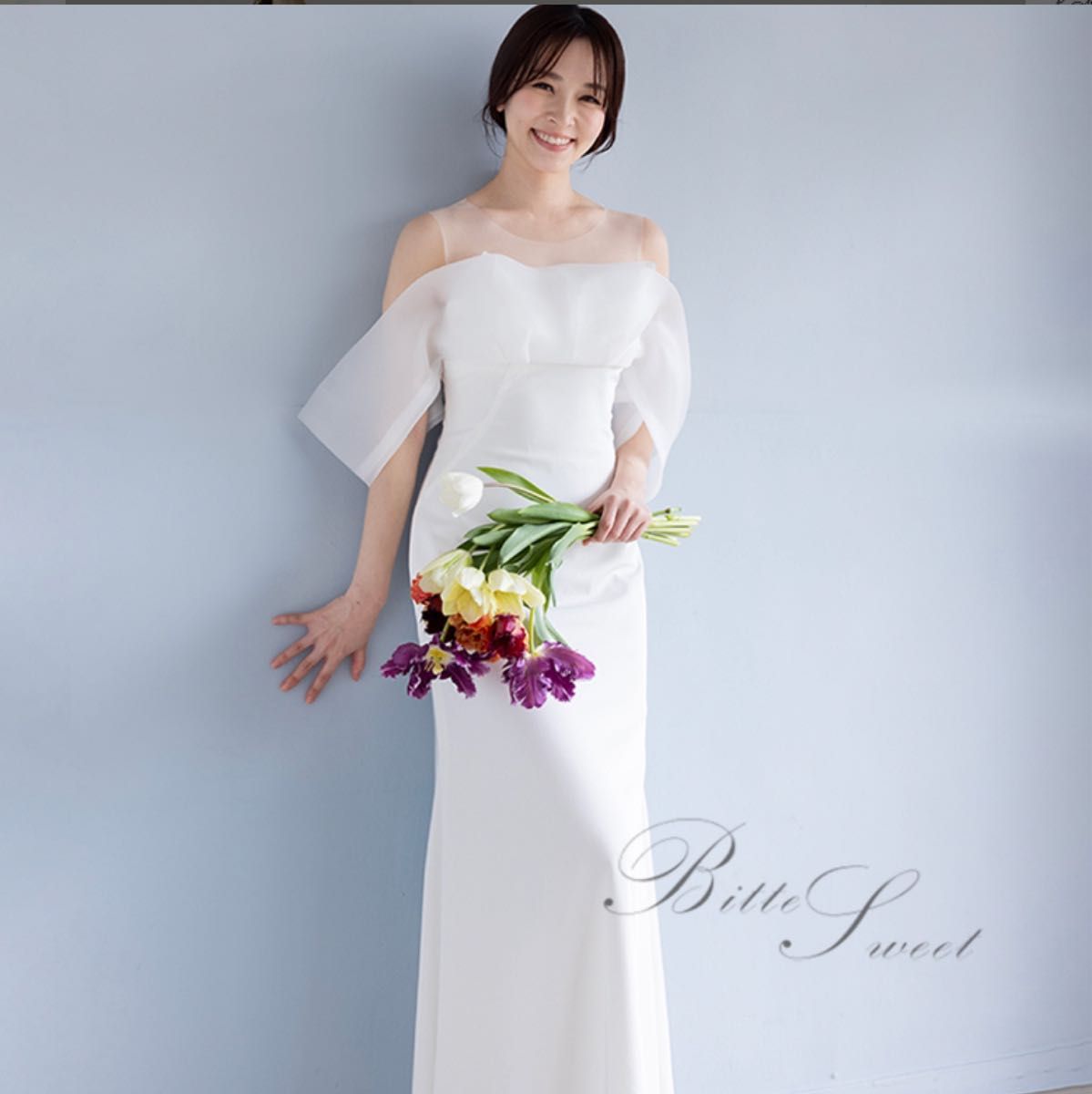 フィッシュテールマーメイドラインオフショルダードレス 4110901 ロングドレスオフショルダーフィッシュテールマーメイド