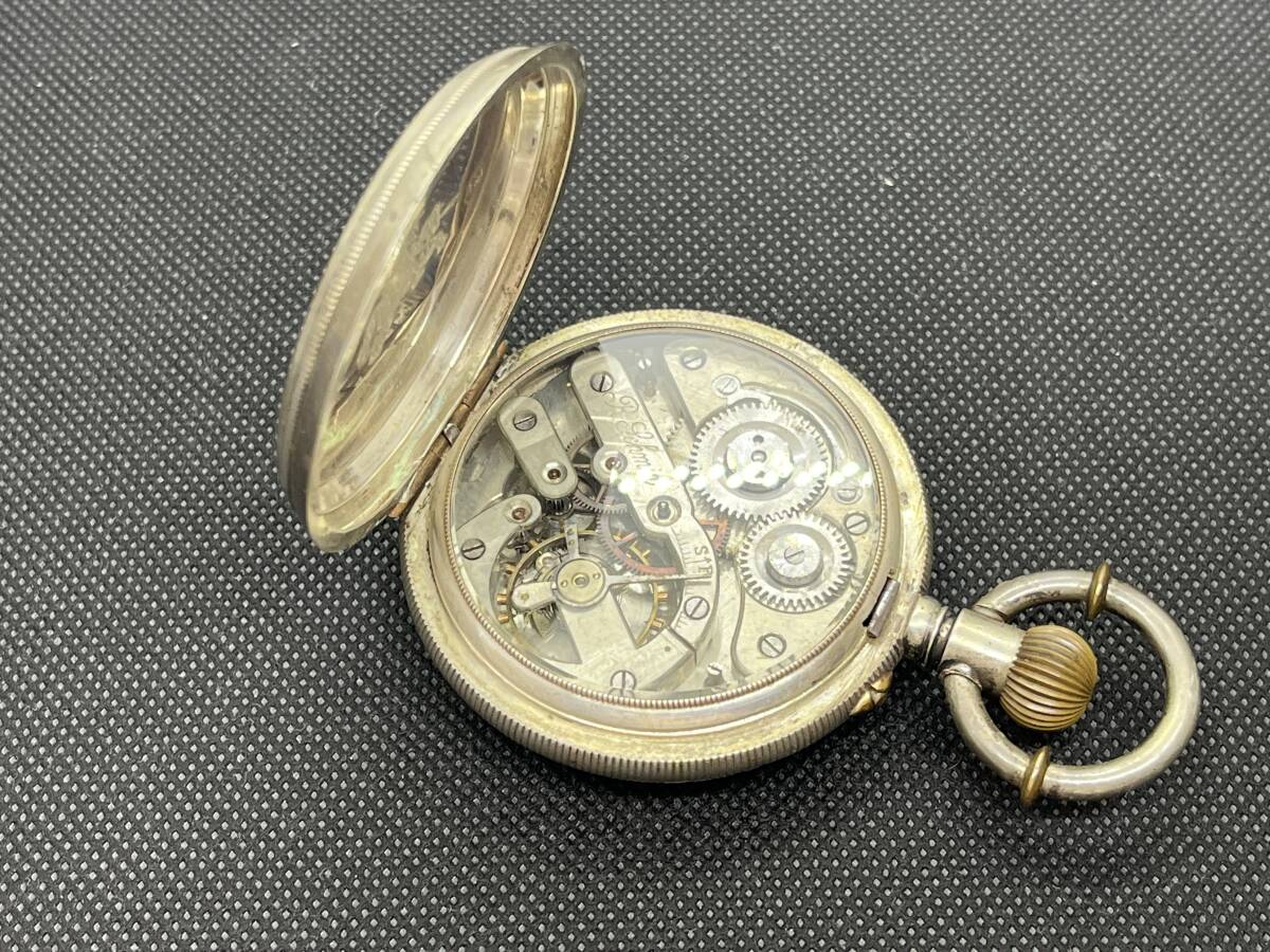 商館時計 侍と軍馬刻印 シュミット 銀ケース 懐中時計　動作品 アンティーク(Antique pocket watch）★同梱可　No.1157_画像7