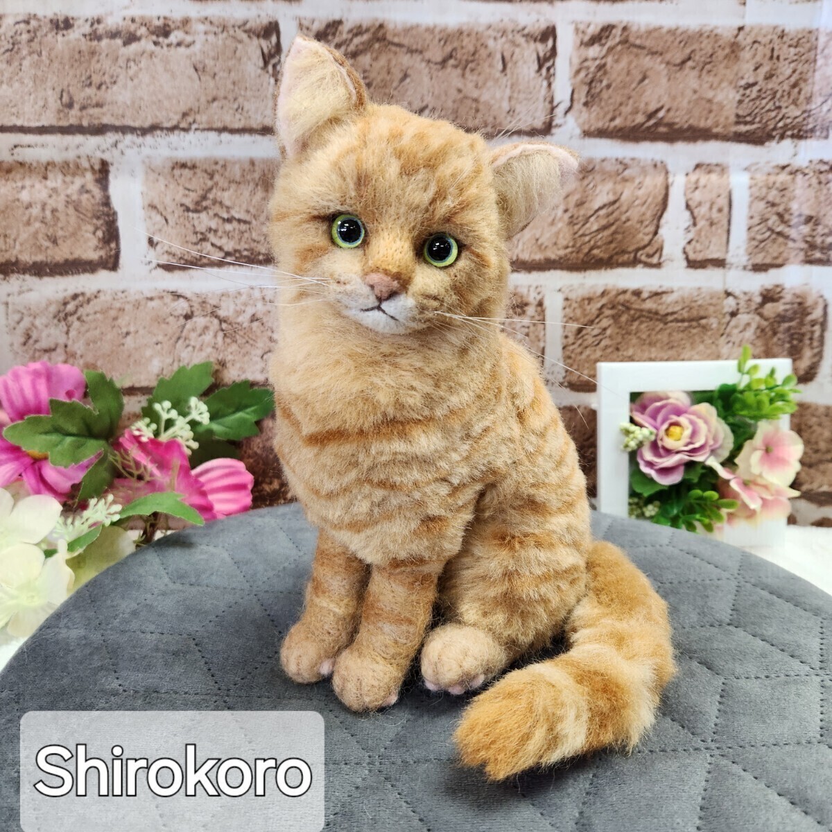Shirokoro☆羊毛フェルト*茶トラ猫ちゃん* ハンドメイドねこ_画像4
