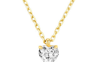 送料一律 ハート型ダイヤモンドCZ 愛のゴールドネックレス 18KGP Gold Plated necklace 1円オークション 60の画像4
