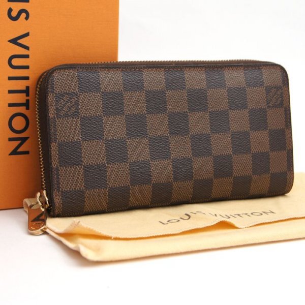 【極美品】 ルイヴィトン LOUIS VUITTON ダミエ ジッピーウォレット エベヌ メンズ レディース 長財布 定価約10万 A63_商品説明欄に複数画像を掲載しております