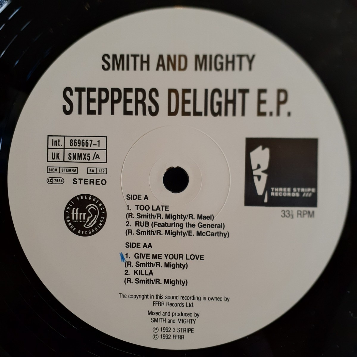 SMITH AND MIGHTY / STEPPER'S DELIGHT E.P. /KILLA/BRISTOL SOUNDS,RAGGA BREAK BEATS,JUNGLE_画像2