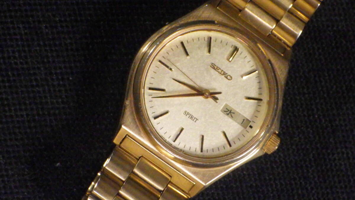  superior article *SEIKO Seiko vintage Spirit SPIRIT[7N48-7000] men's quartz wristwatch operation goods *