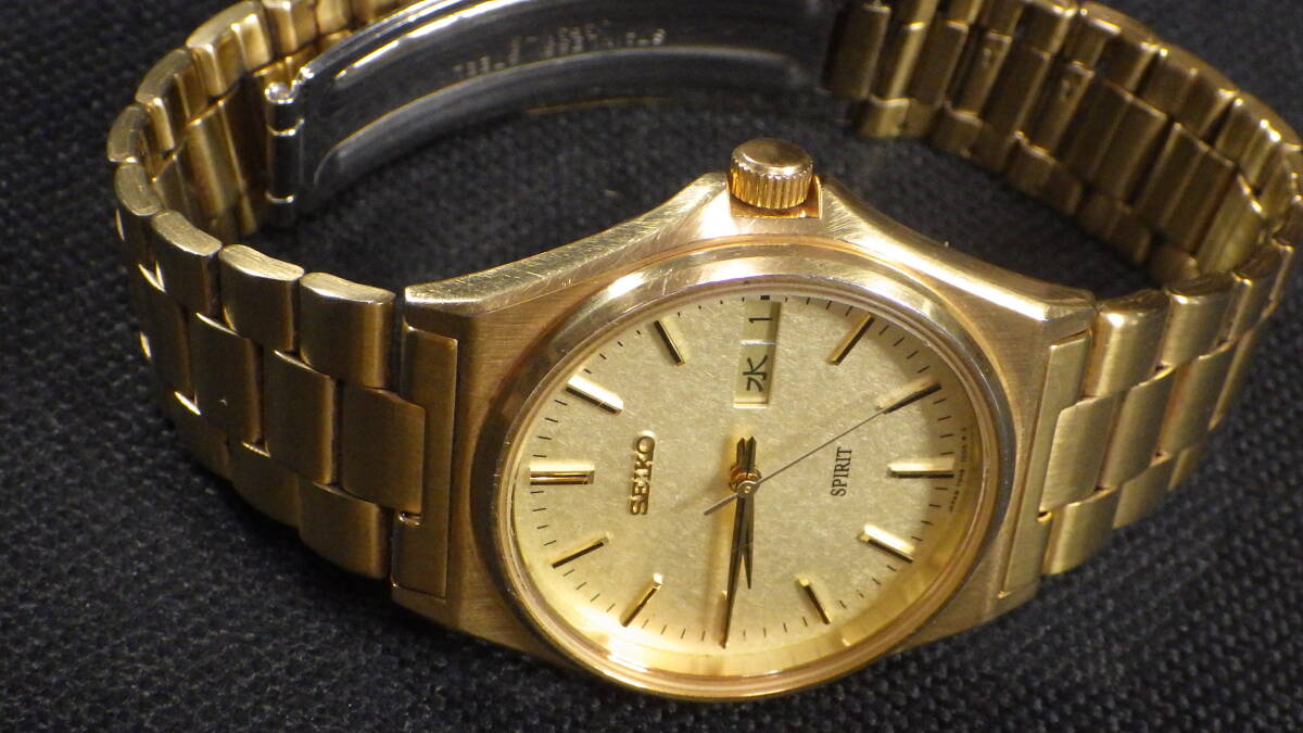  superior article *SEIKO Seiko vintage Spirit SPIRIT[7N48-7000] men's quartz wristwatch operation goods *
