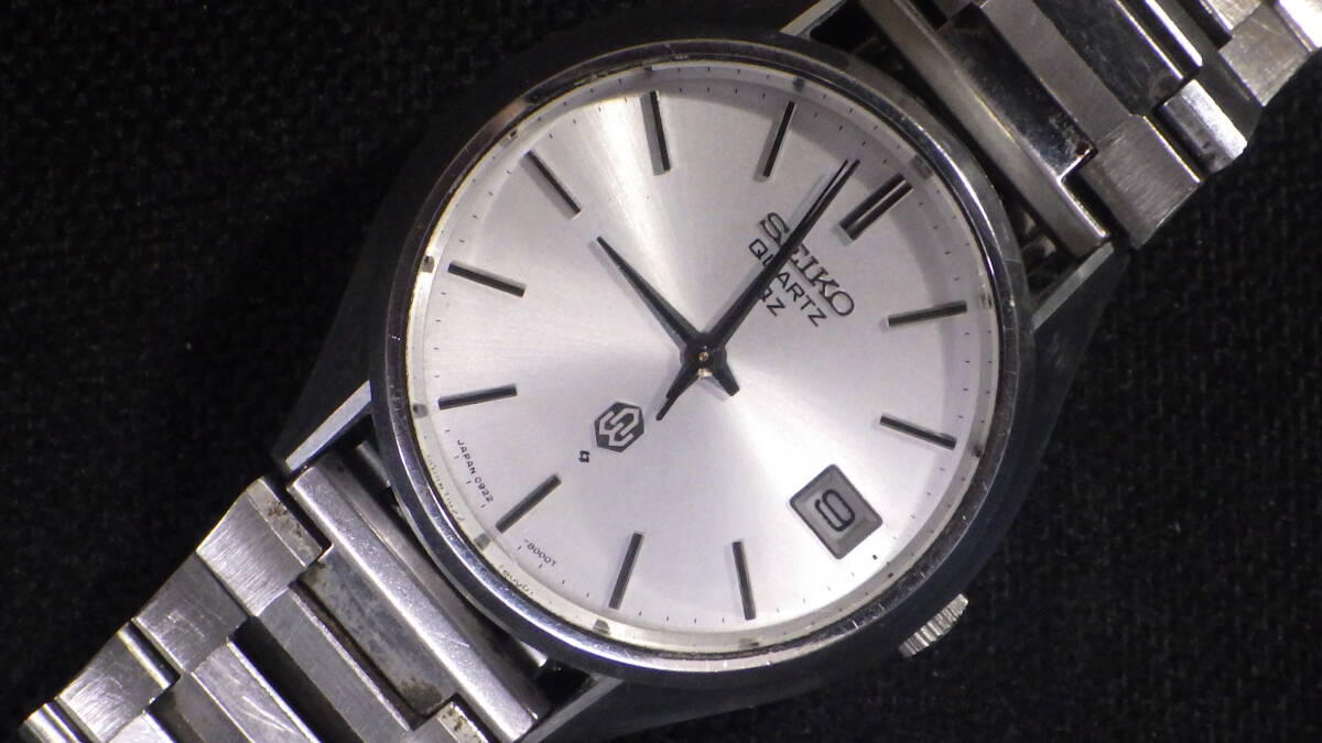 *SEIKO Quartz QZ[0922-8000-G] Vintage silver face men's quartz wristwatch operation goods *