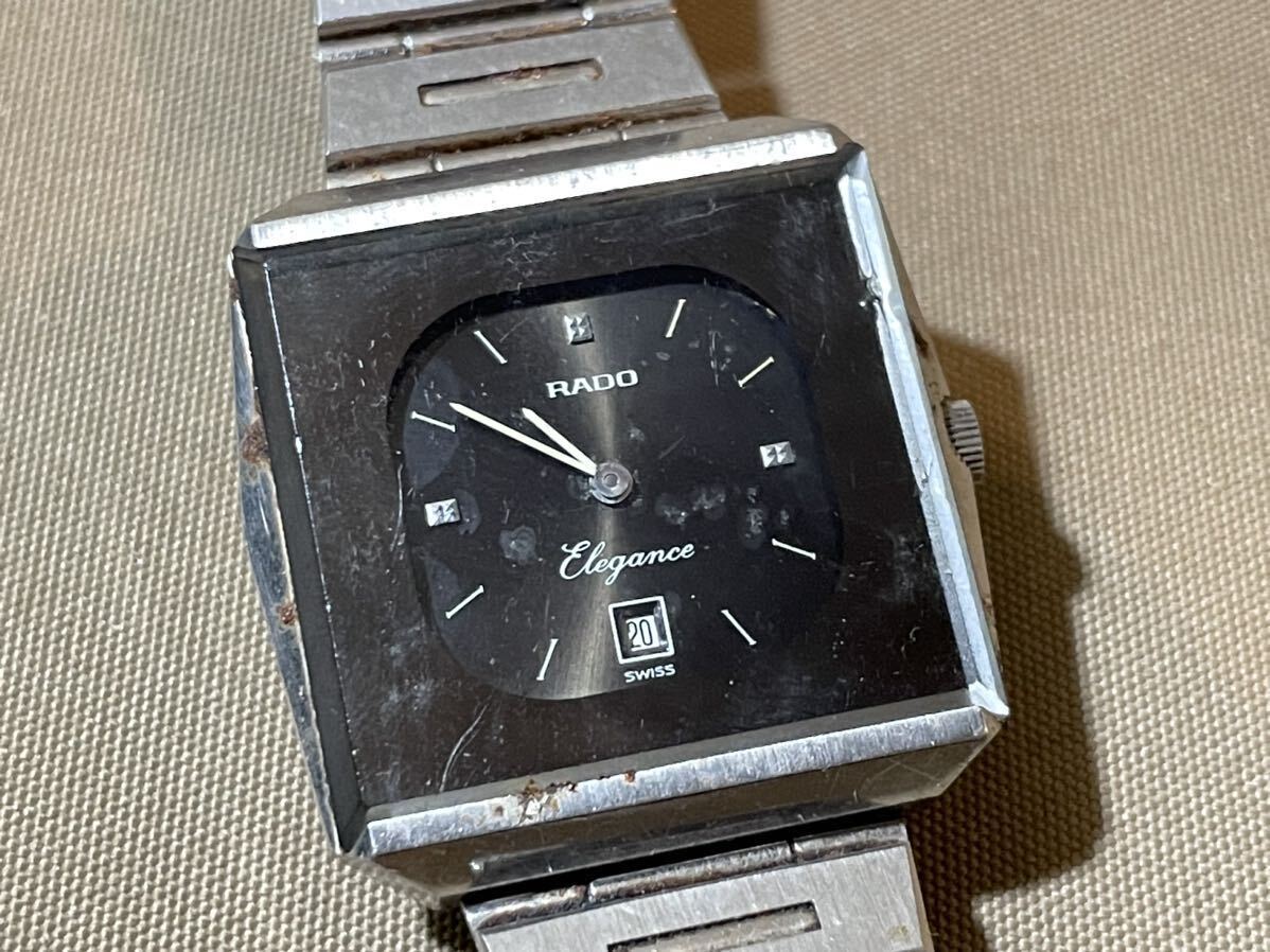 RADO Elegance ラドー エレガンス 565 3071 4 スクエア デイト メンズ 腕時計 スイス SWISS レトロの画像2