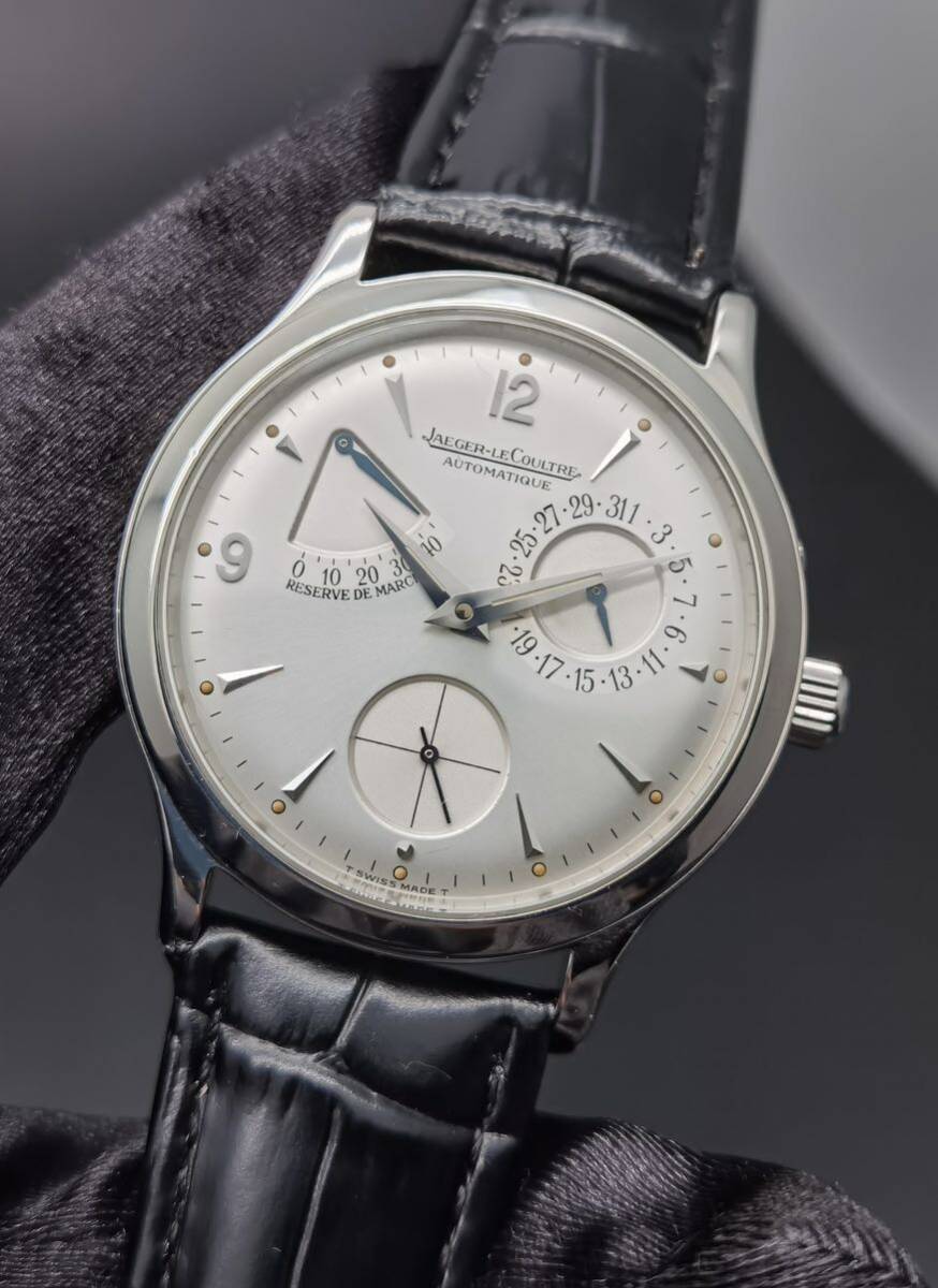  б/у Jaeger-Le Coultre JAEGER LECOULTRE тормозные колодки запас do maru she140.8.93 резерв мощности серебряный SS самозаводящиеся часы мужские наручные часы 