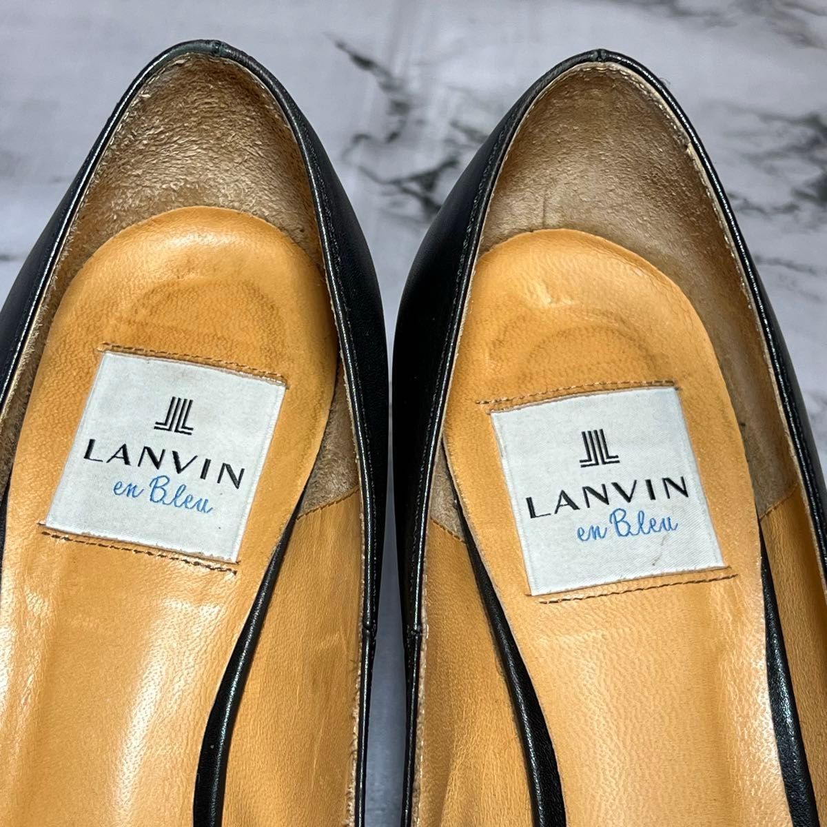 【美品】LANVIN on Blue★レザーパンプス★23cm★黒★