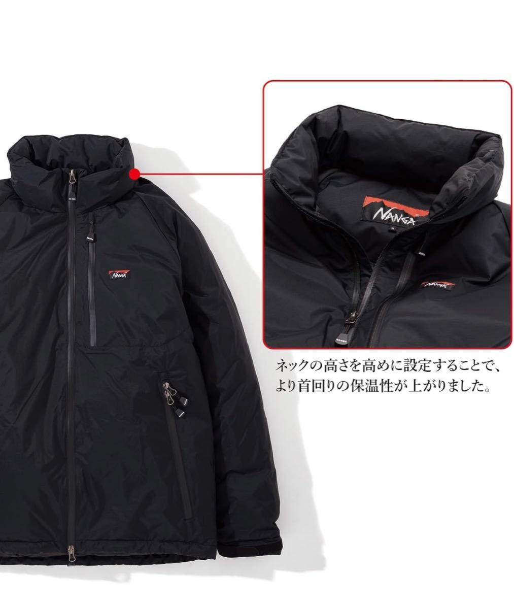 [ナンガ] BLACK　Ｌ　別注モデル スタンドカラー オーロラダウンジャケット ブラック
