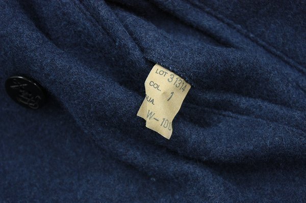 2J3888#YEALOW indigo wool pea coat yellow Cushman 