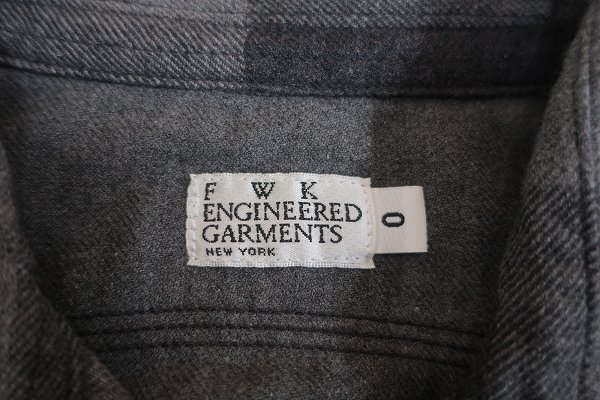 6T2344#FWK ENGINEERED GARMENTS WORK SHIRT BIG PLAID SIZE0 engineered garments длинный рукав проверка рубашка work shirt женский 