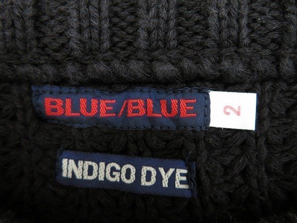 7T3534#BLUE BLUE indigo dye crew neck knitted sweater b lube Roo 