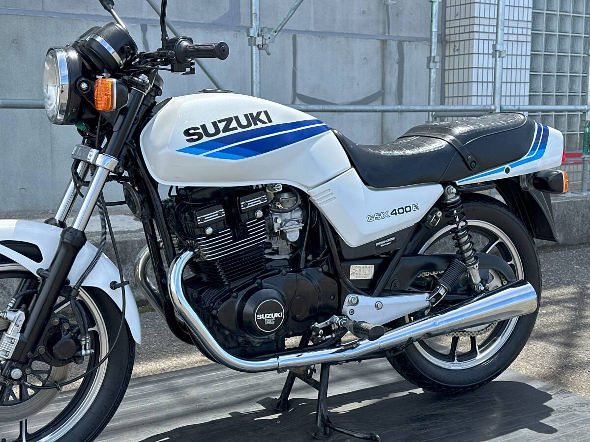 超極上GSX400E エンジン絶好調!! 純正カラー!! ゴキ カタナ スズキ SUZUKI エンジン実働 動画あり 旧車絶版車 GSX400F GSX250E GS400 ザリ_画像5