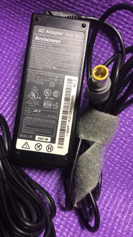 純正中古品 ThinkPad用 65W 20V ACアダプタ92P1160 動作確認済 SZ0013_画像2