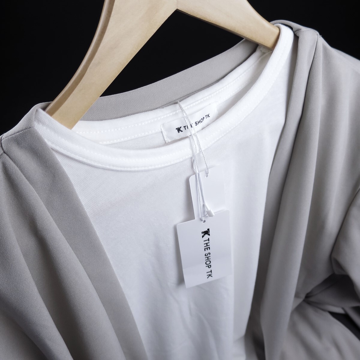  new goods * Takeo Kikuchi / cardigan T-shirt Layered set 250/052be/[XL]