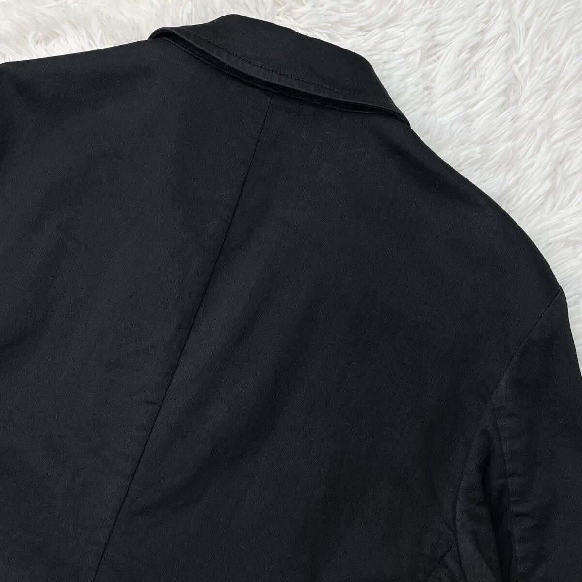 Lサイズ DIESEL ディーゼル スウェットデニム テーラードジャケット 黒 ブラック 伸縮 ストレッチ ブレザー アンコン ワンポイントロゴ 2Bの画像7