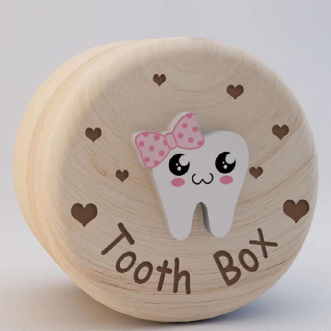  празднование рождения . зуб inserting девочка . зуб box . зуб кейс из дерева хранение сохранение . предмет 