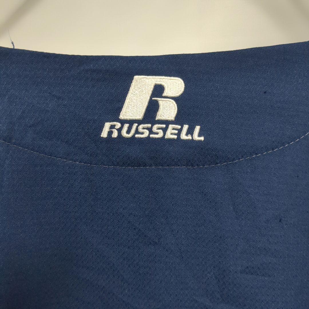 RUSSELL ATHLETICゲームシャツ　半袖　ストリート古着紺メンズL　6
