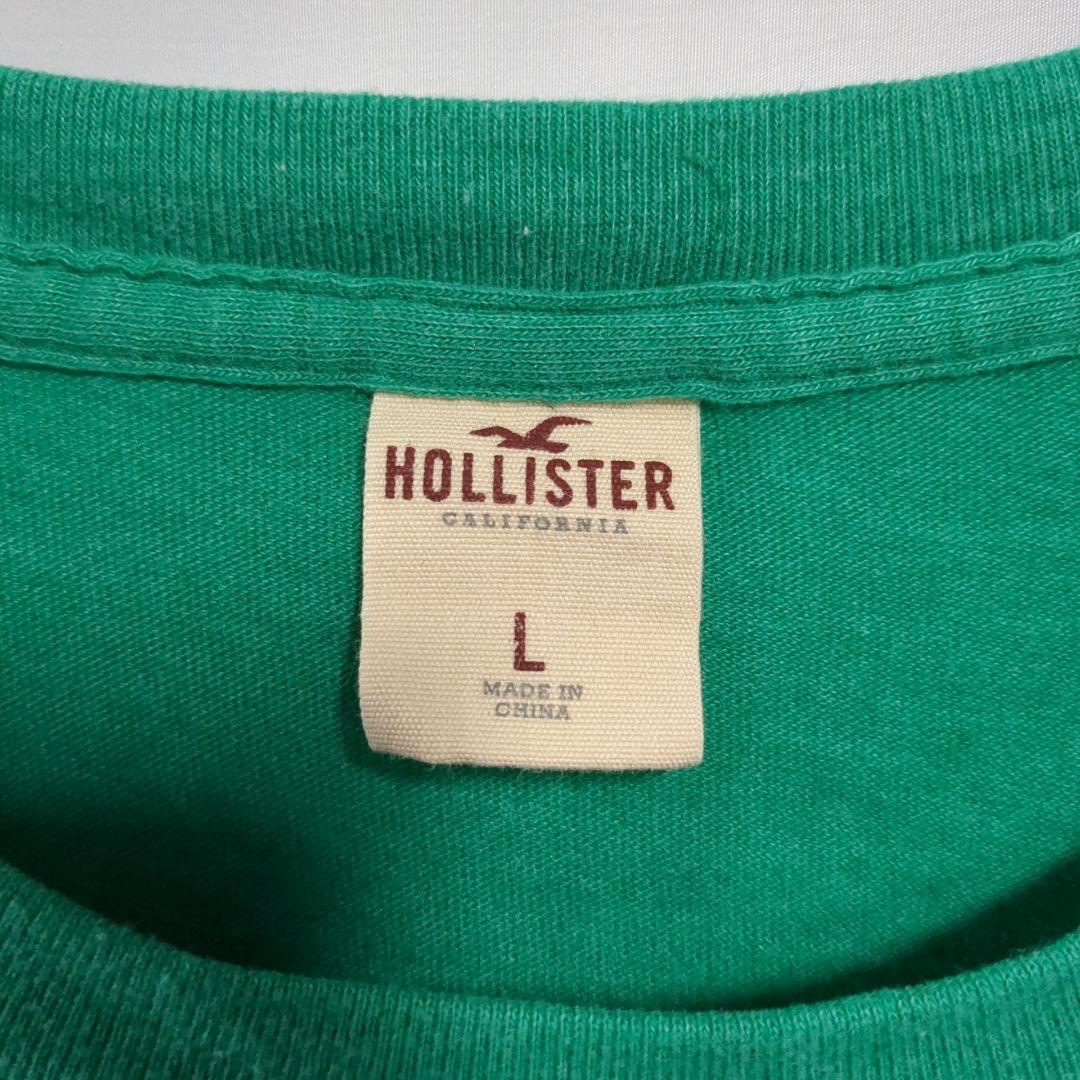 HOLLISTER刺繍ロゴTシャツ半袖春夏緑メンズL　22_画像5