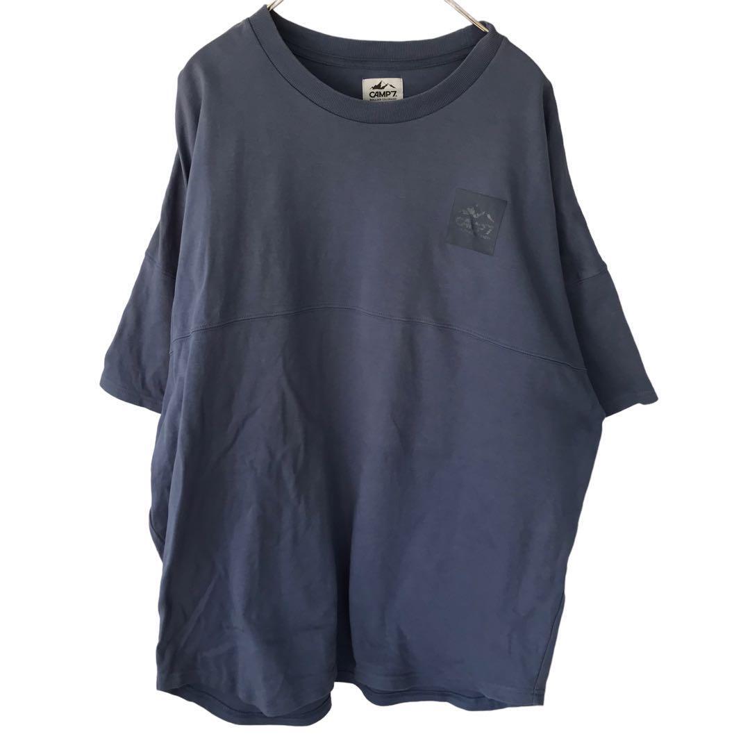 CAMP7 ロゴ半袖Tシャツ　ブルー　メンズL c6