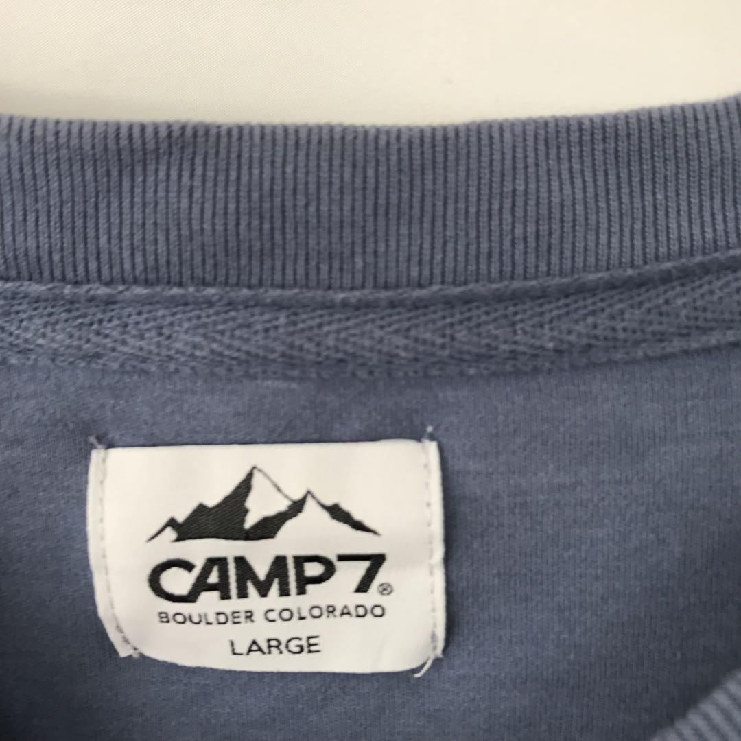 CAMP7 ロゴ半袖Tシャツ　ブルー　メンズL c6