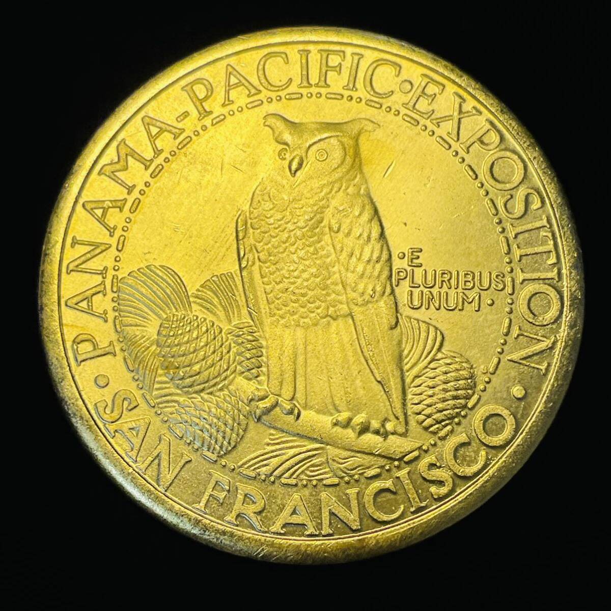 金貨 古銭 アメリカ パナマ・パシフィック万国博覧会 1915年 ミネルヴァ像 サンフランシスコ フクロウ 記念 ドル 記念幣 コイン 硬貨 _画像1