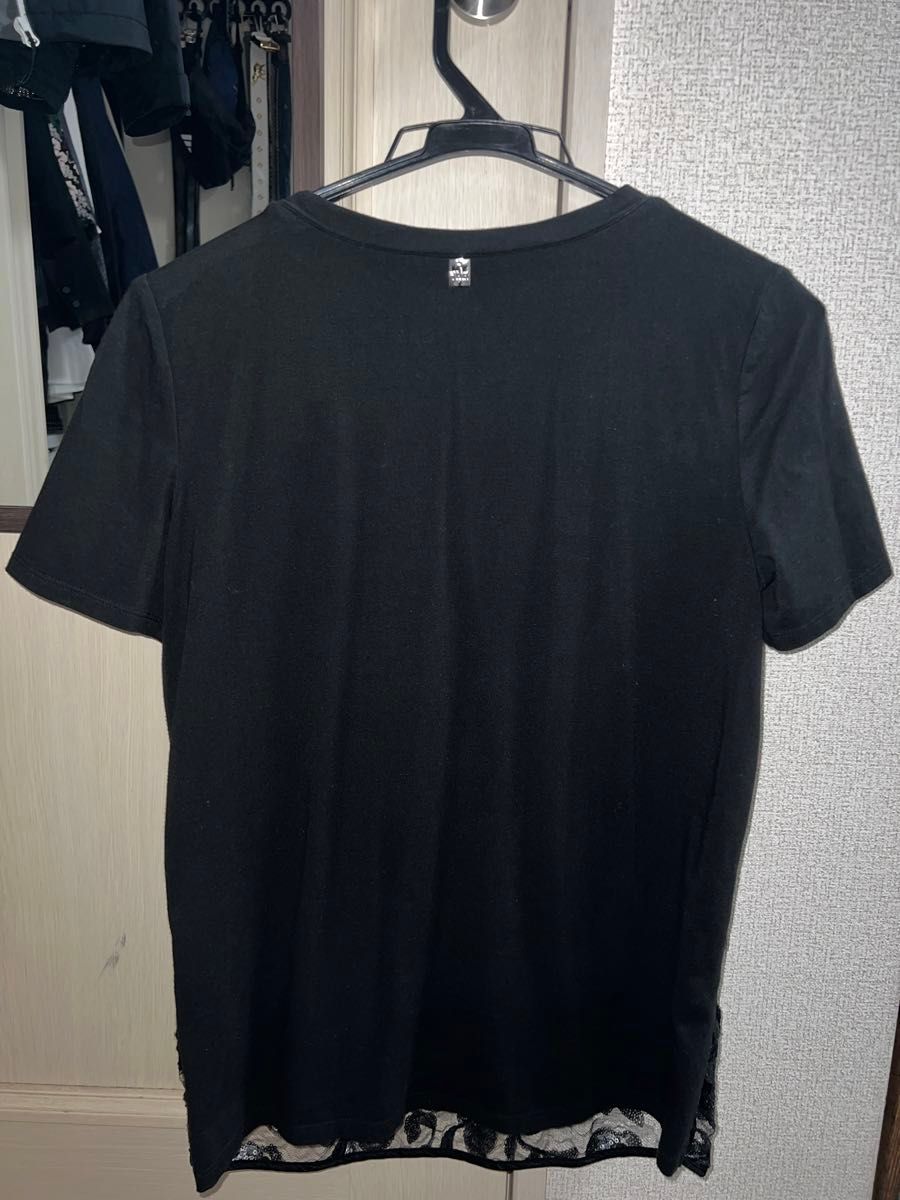 TWINSET MILANO ツインセット 半袖Tシャツ スパンコール付き　コットン XS