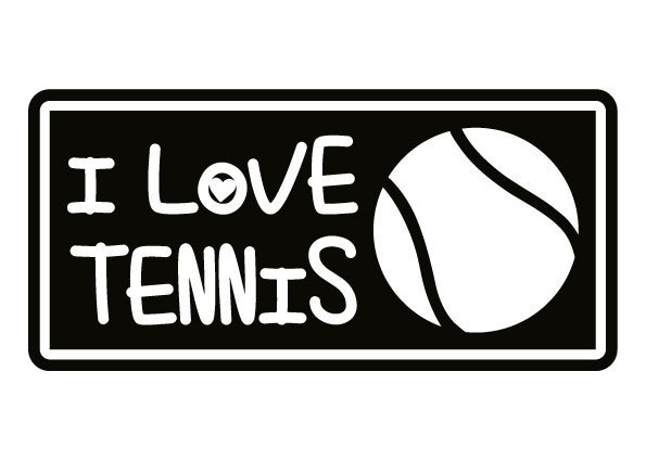 ★☆テニス好きな方に♪ i love tennis テニスボール　カッティングステッカー (c_r)♪_画像1
