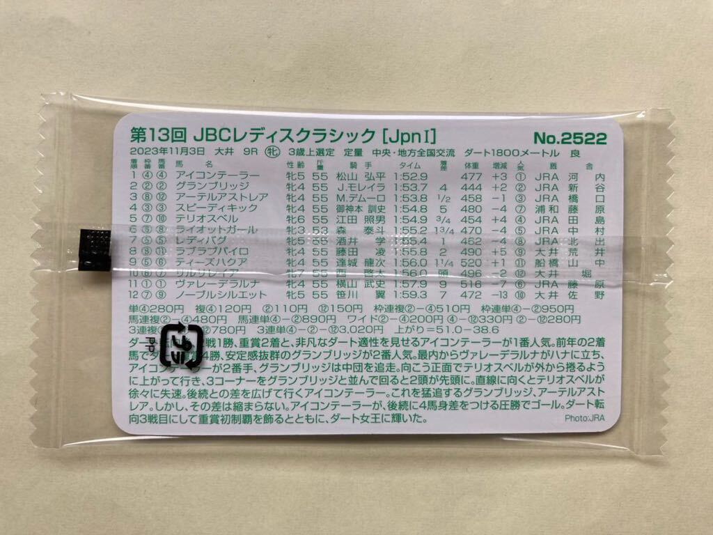 未開封SP NO2522 第13回JBCレディスクラシック　アイコンテーラー　まねき馬倶楽部　競馬　カード_画像2