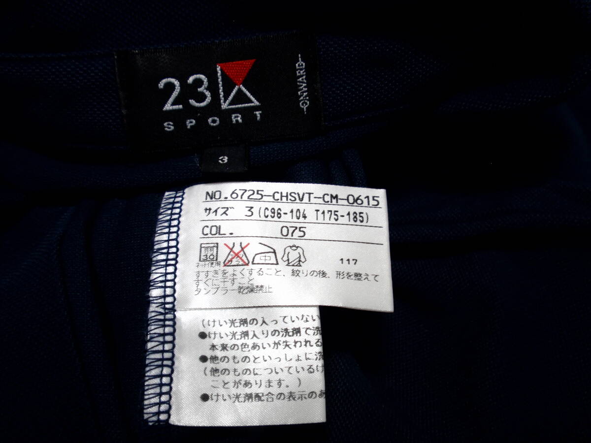 サイズ３ (L～LL位)◆《23区 SPORT》日本製◆半袖ポロシャツ！(ネイビー) ◆未使用！_画像4