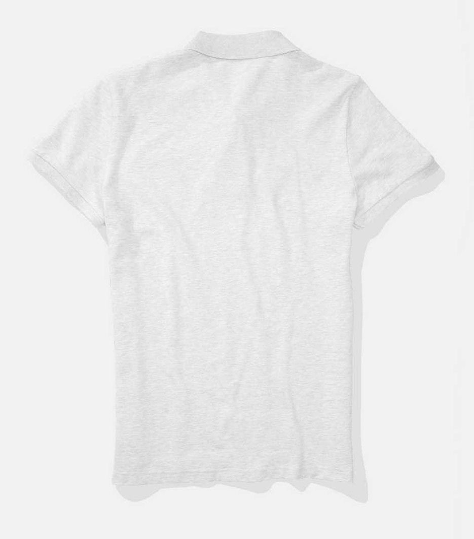 新品 アメリカンイーグル 半袖ポロシャツ スリムフィット US-M(JPN-L相当) 淡いグレー